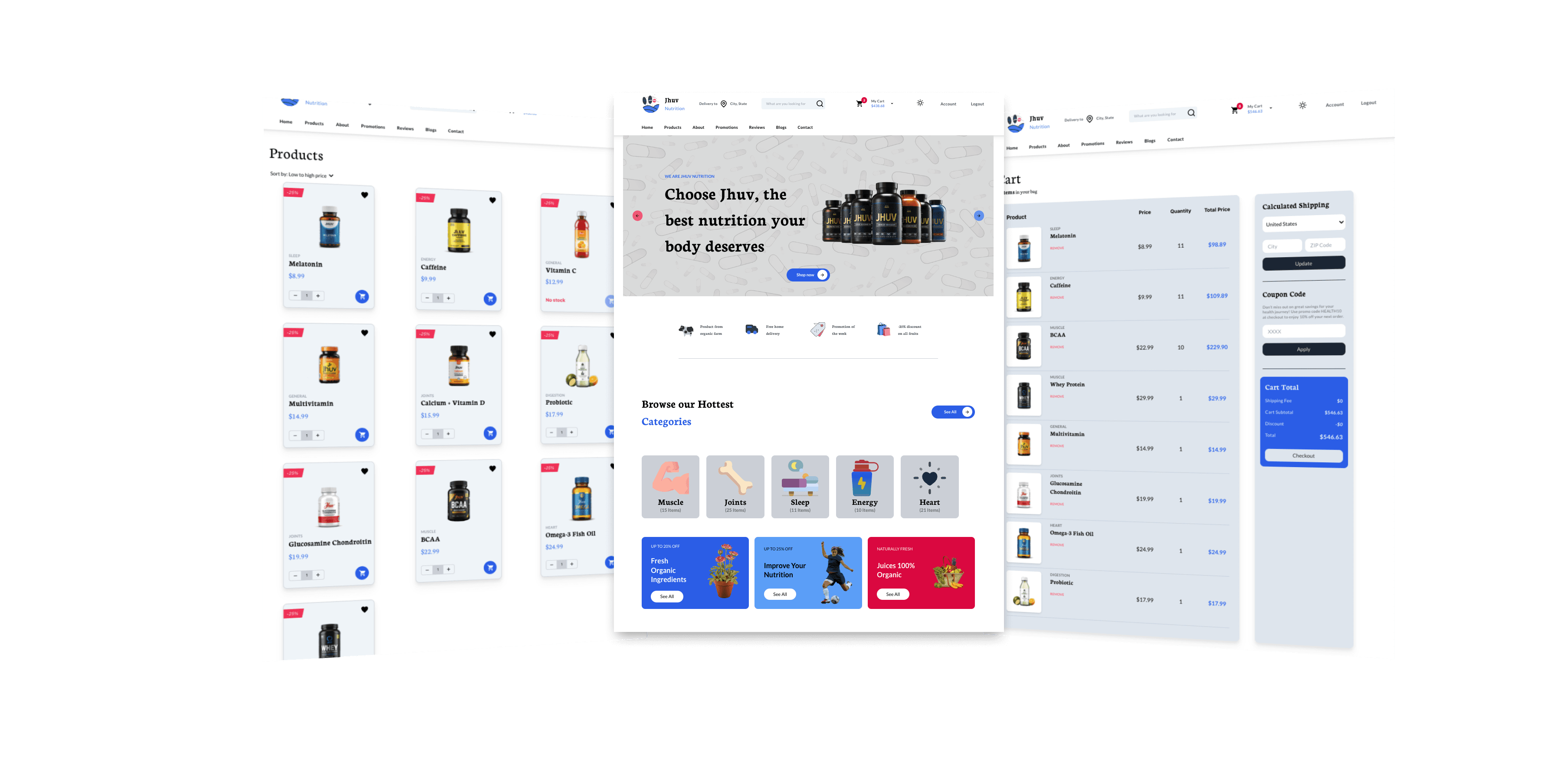 Showcase of the Jhuv Nutrition App